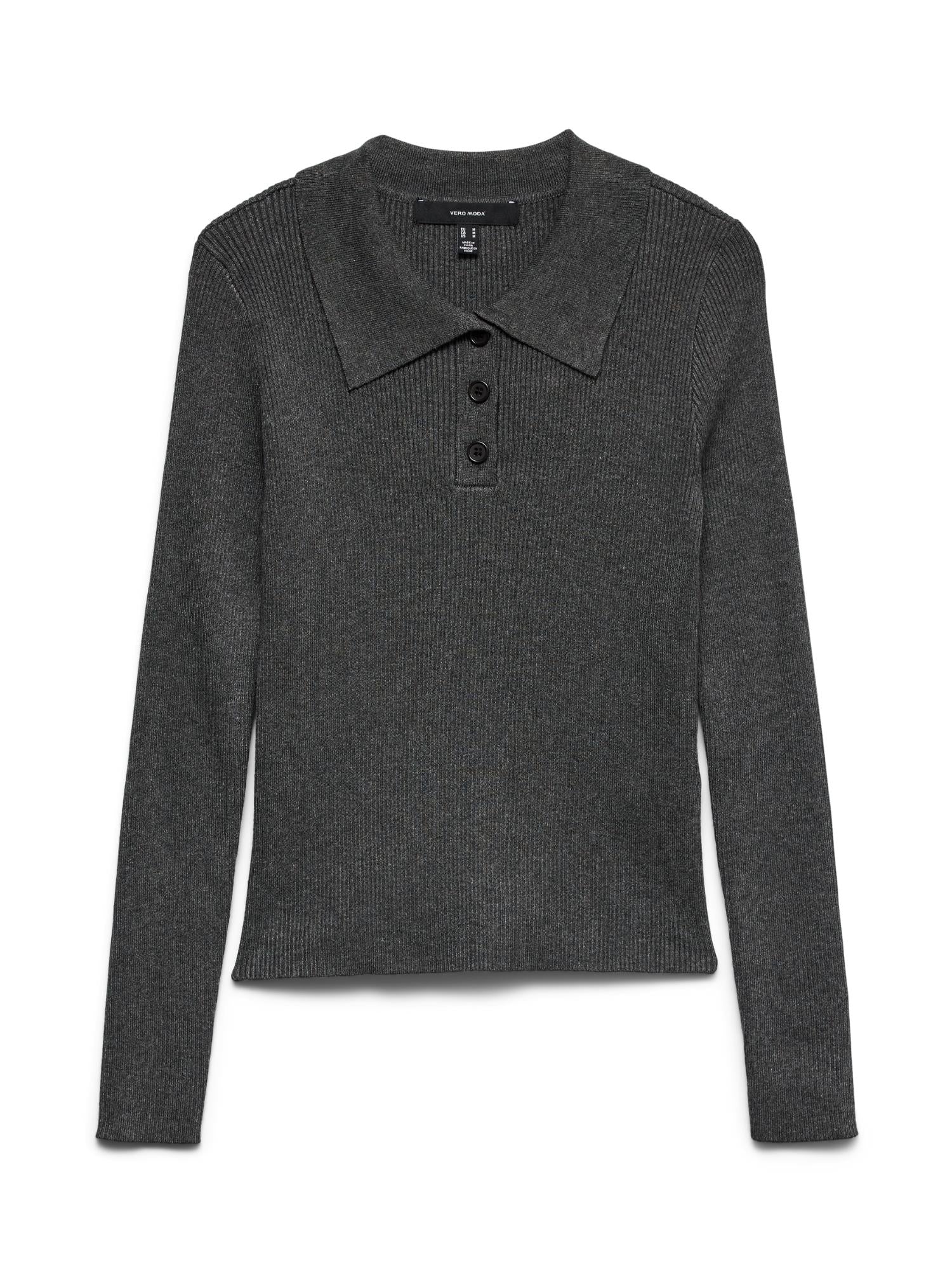 Vero Moda Maglione Donna Siljerib Dark Grey Melange 10336674 Dark Grey Melange VERO MODA 