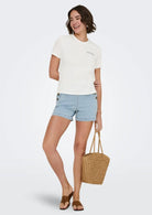 Only T-Shirt Donna Mira Bianca 15368637 Cloud Dancer ONLY 