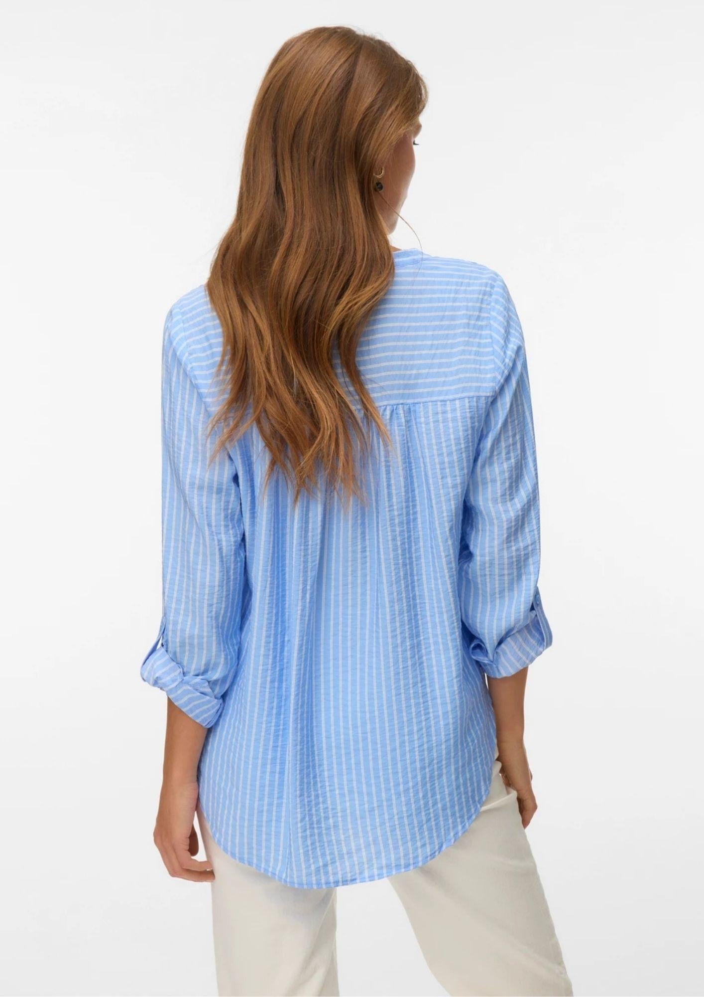 Vero Moda Blusa Donna Kaja Blu Sandra 10340684 Vista Blue Sandra VERO MODA 