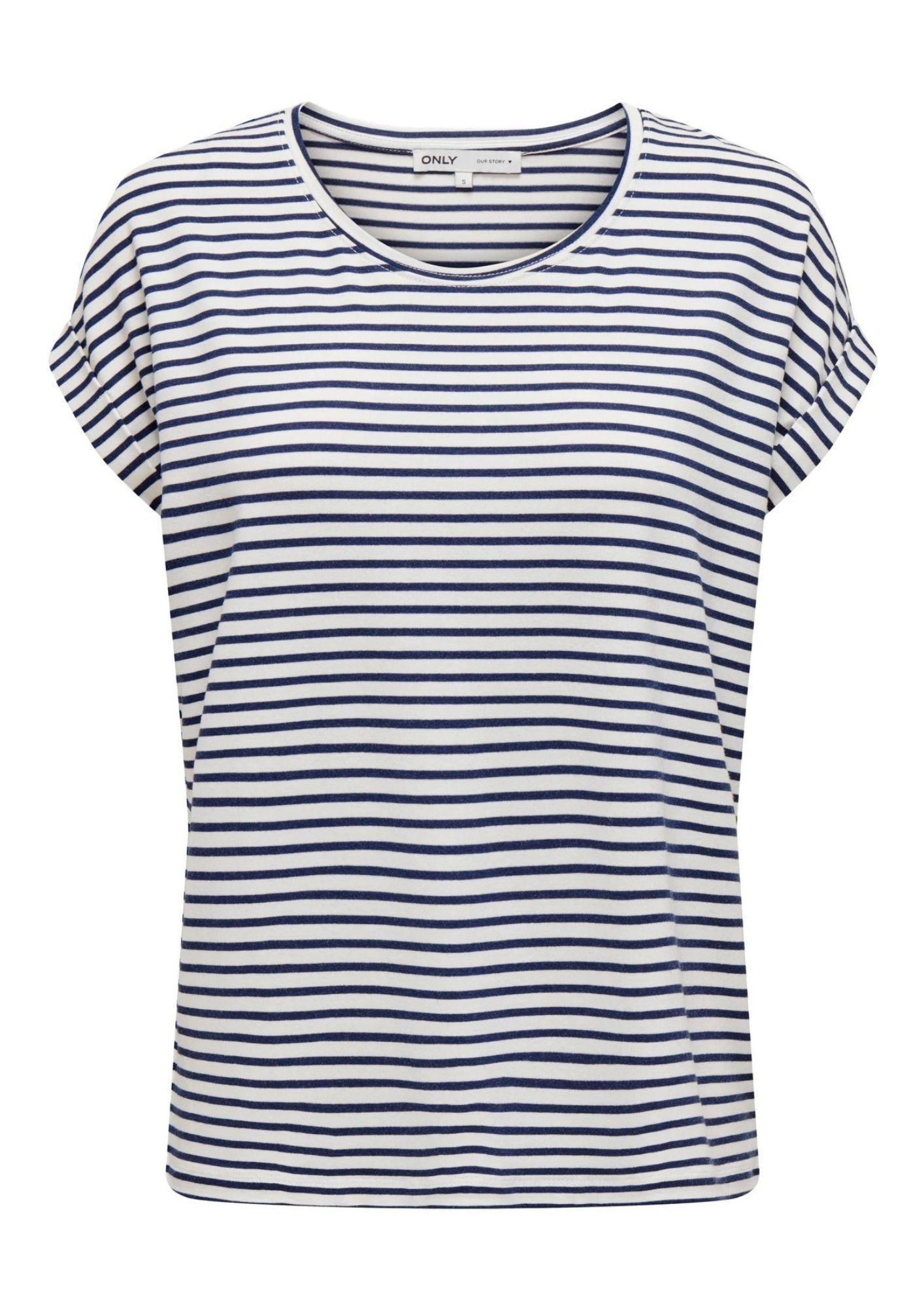 Only T-Shirt Donna Moster Bianca e Blu Naval Accademy 15206243 Naval Academy ONLY 