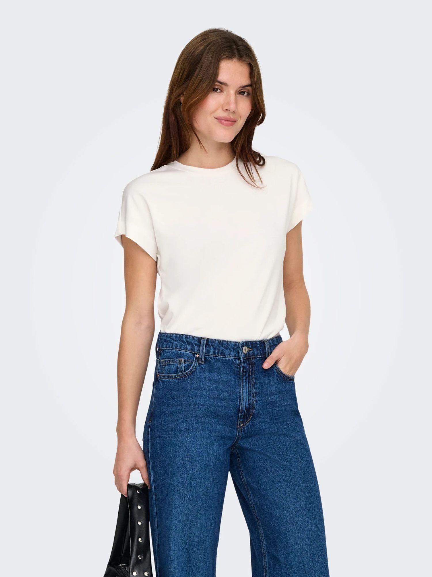 Only T-Shirt Donna Bianco Onlerica 15308926 Cloud Dancer ONLY 