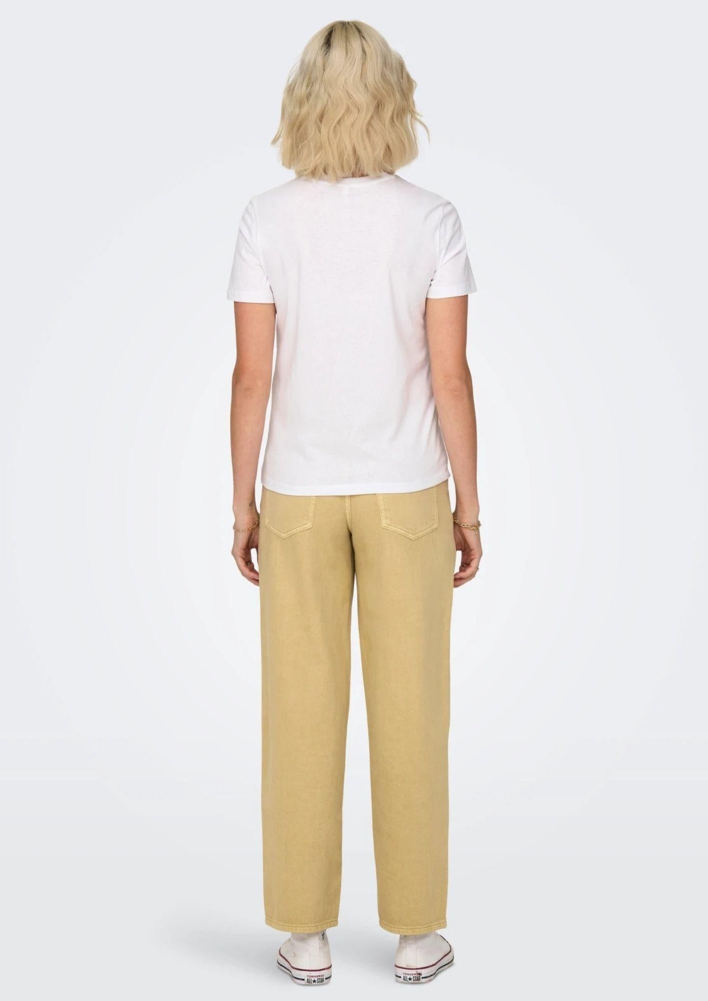 Only T-Shirt Donna Ketty Bianca con Limoni 15288473 Bright White Lemon ONLY 