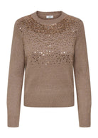 Jaqueline De Yong Pulover Donna Amina Marrone 15359708 Mountain Trail DTM SEQUINS JACQUELINE DE YONG 
