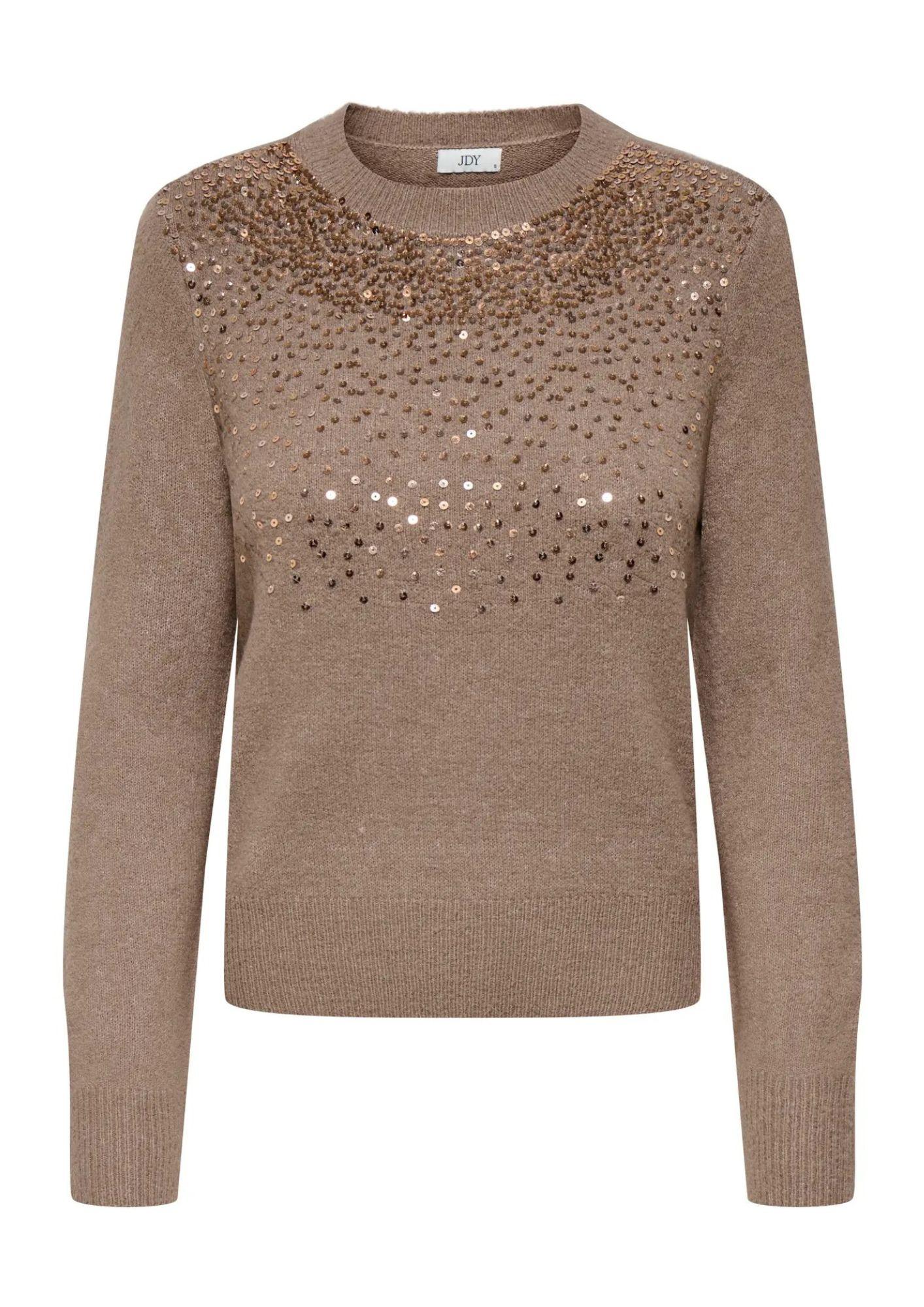 Jaqueline De Yong Pulover Donna Amina Marrone 15359708 Mountain Trail DTM SEQUINS JACQUELINE DE YONG 