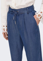Only Pantalone Donna Poptrash Blu Denim Scuro 15342874 Dark Blue Denim ONLY 