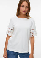 Vero Moda Top Donna Ivacy Bianco 10340787 Snow White SNOW WHITE LACE VERO MODA 