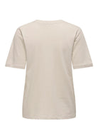 Only T-Shirt Donna Happy Grigio Avena 15370117 Oatmeal Cherry emb ONLY 