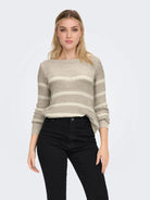 Only Maglia Donna Simply Taupe Onlgeena 15113356 Simply Taupe Eggnog ONLY 