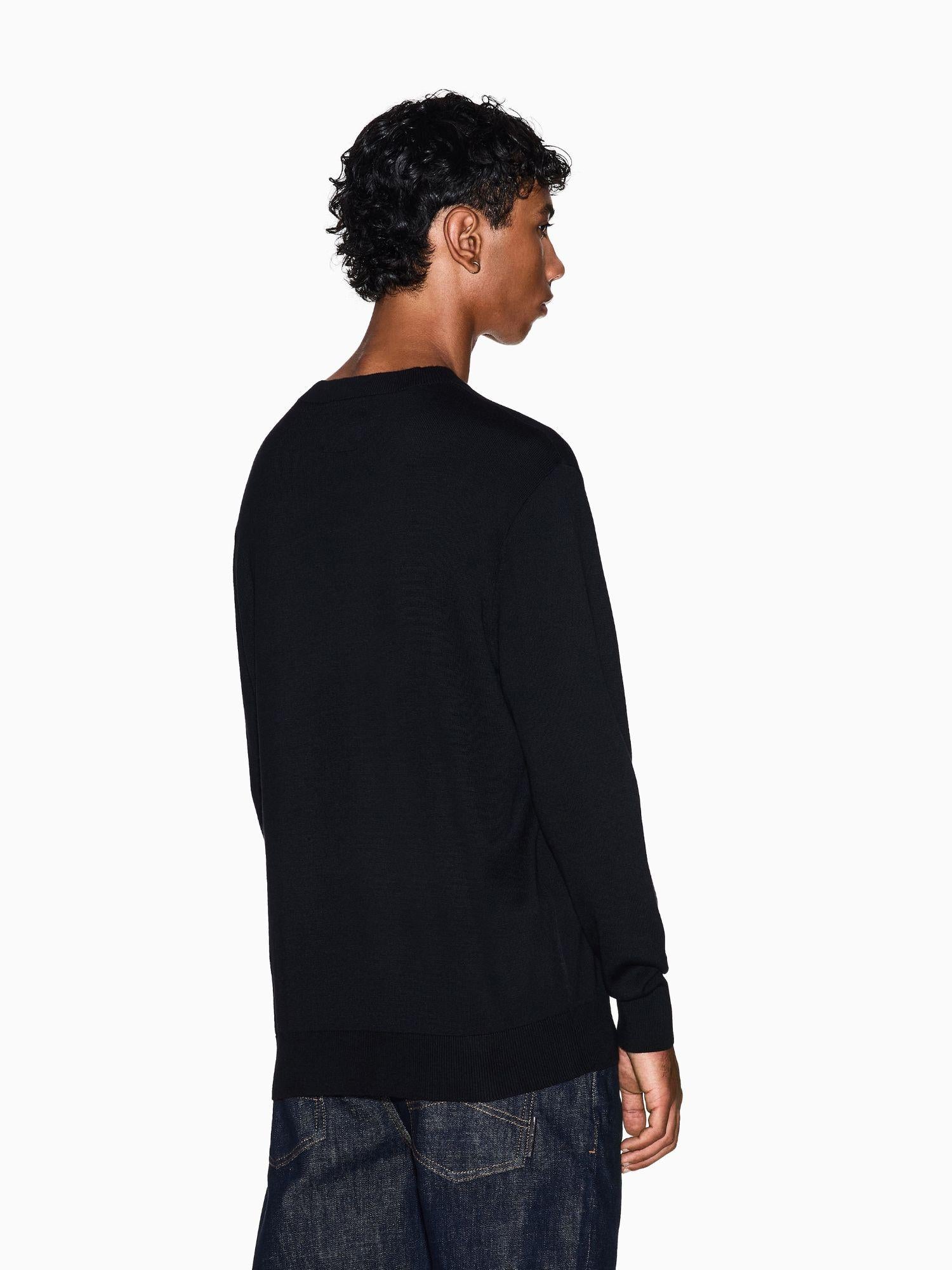 Armani Exchange Maglione girocollo in misto cotone Uomo Nero XM000338 AF12291 UC001 ARMANI EXCHANGE 