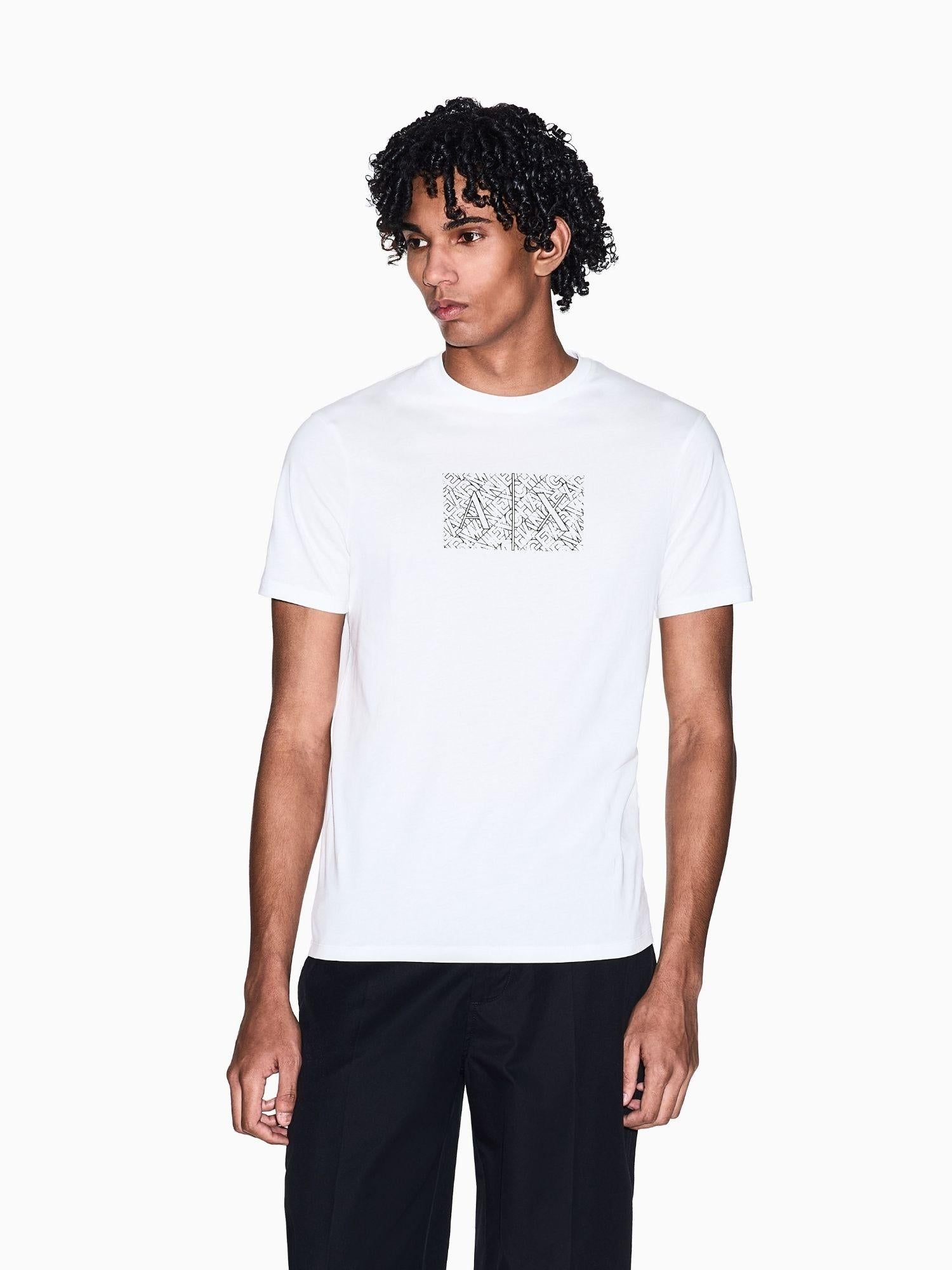 Armani Exchange T-Shirt Uomo Bianca Slim Fit in Jersey di Cotone Classico XM002784 AF10356 U0009 ARMANI EXCHANGE 