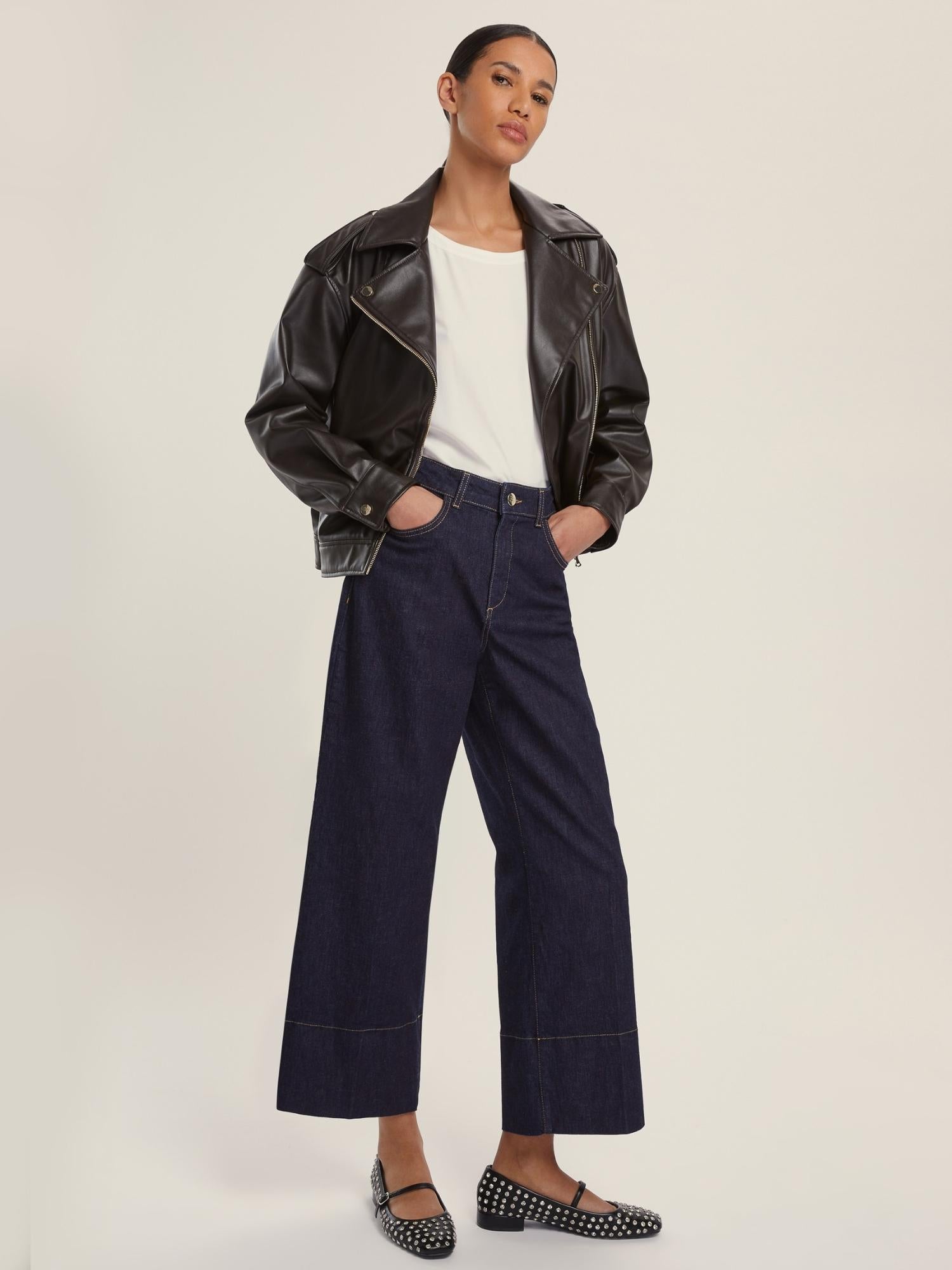 Emme Marella Jeans dritto stretch Donna Kentia Blu notte 2525186021200 001 EMME MARELLA 