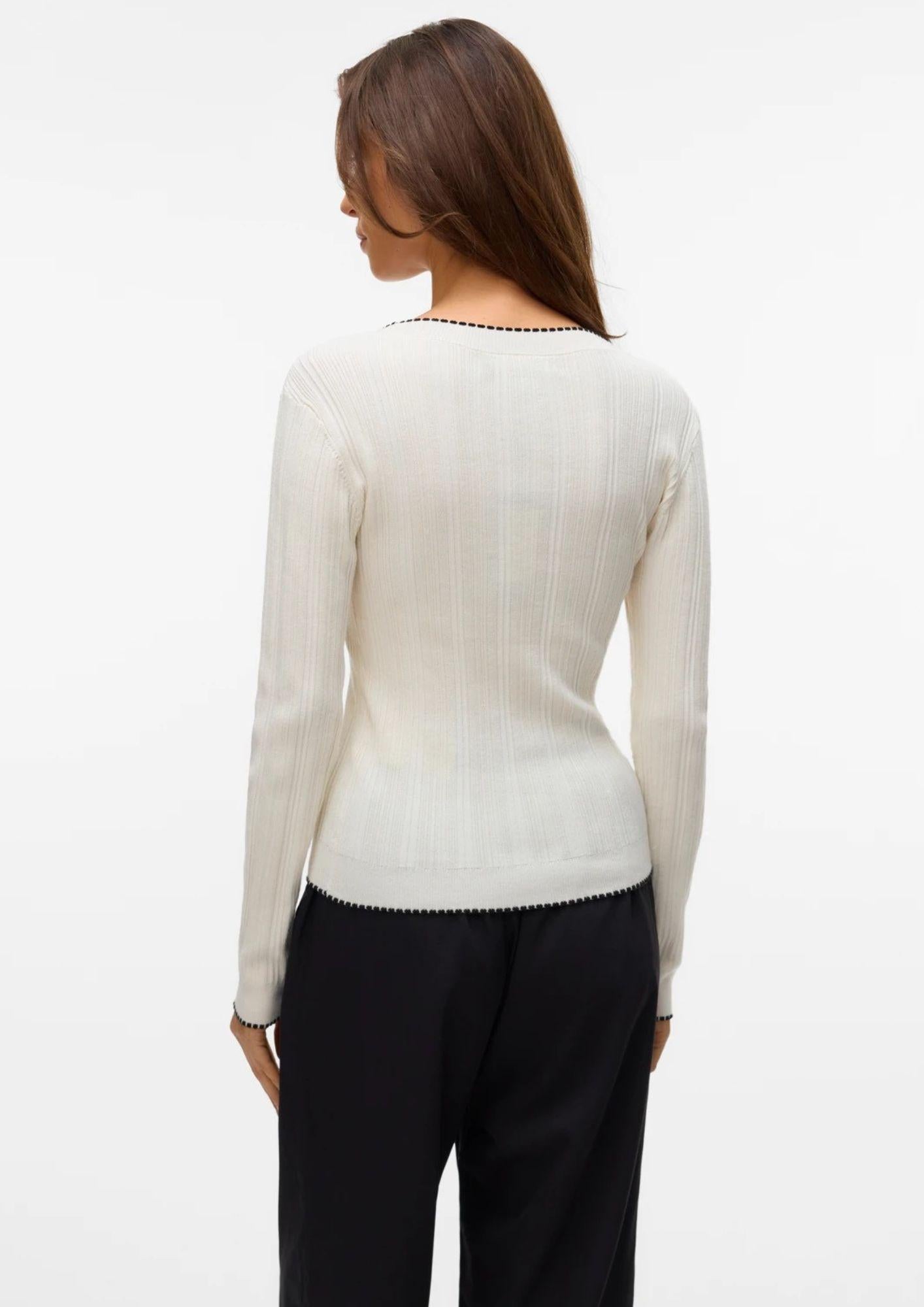Vero Moda Pullover Donna Nina Bianco Panna 10331331 Birch W. BLACK VERO MODA 