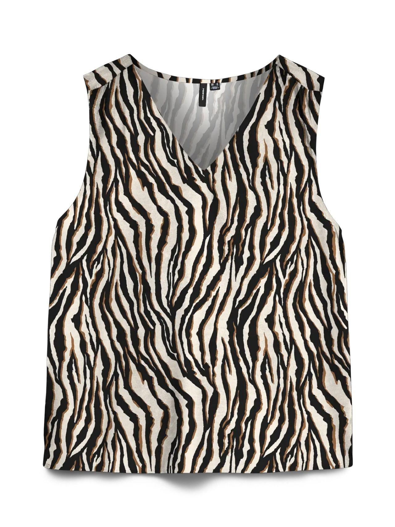 Vero Moda Top Donna Easy Bianco Avena Stampa Dolly 10301759 Oatmeal Dolly VERO MODA 