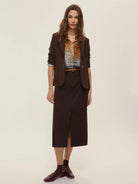 Emme Marella Gonna a tubino stretch Donna Dritto Testa di moro 2525776011200 005 EMME MARELLA 