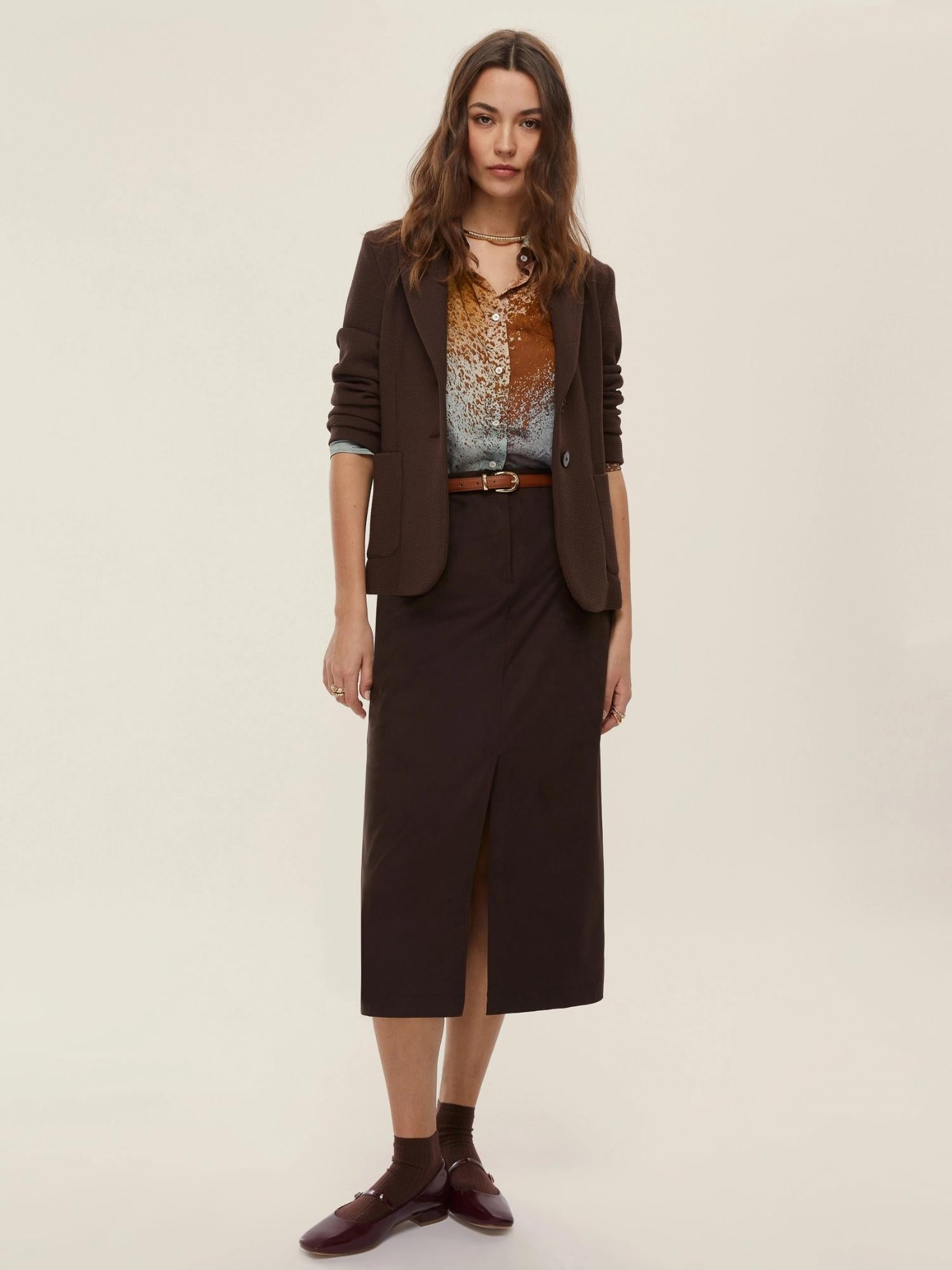 Emme Marella Gonna a tubino stretch Donna Dritto Testa di moro 2525776011200 005 EMME MARELLA 