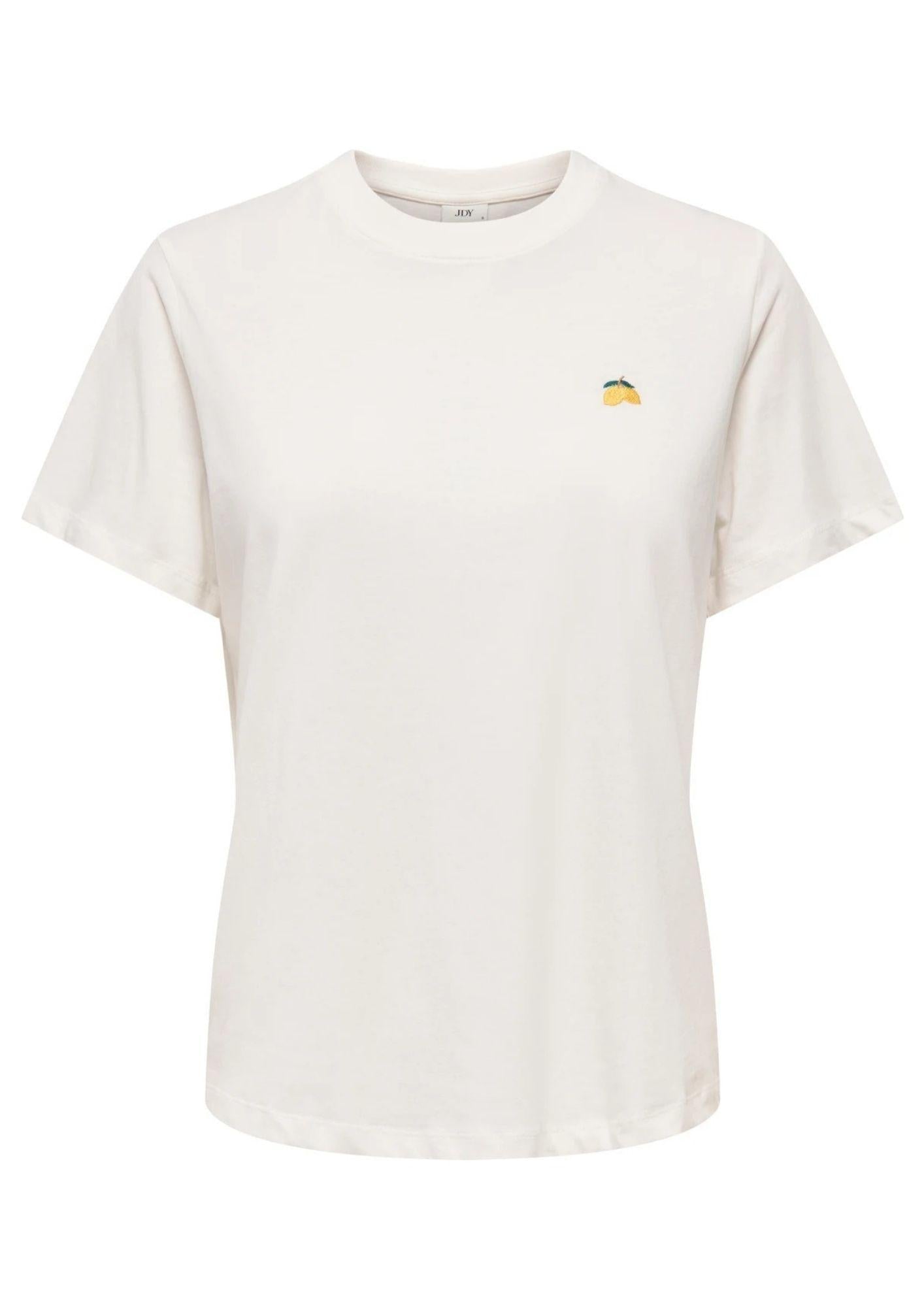 Jacqueline De Yong T-Shirt Donna Pisa Bianca con Limone 15298612 Cloud Dancer LEMON JACQUELINE DE YONG 