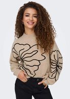 Jacqueline De Yong Pullover Donna Jella Beige 15344518 Cement MELANGE JACQUELINE DE YONG 
