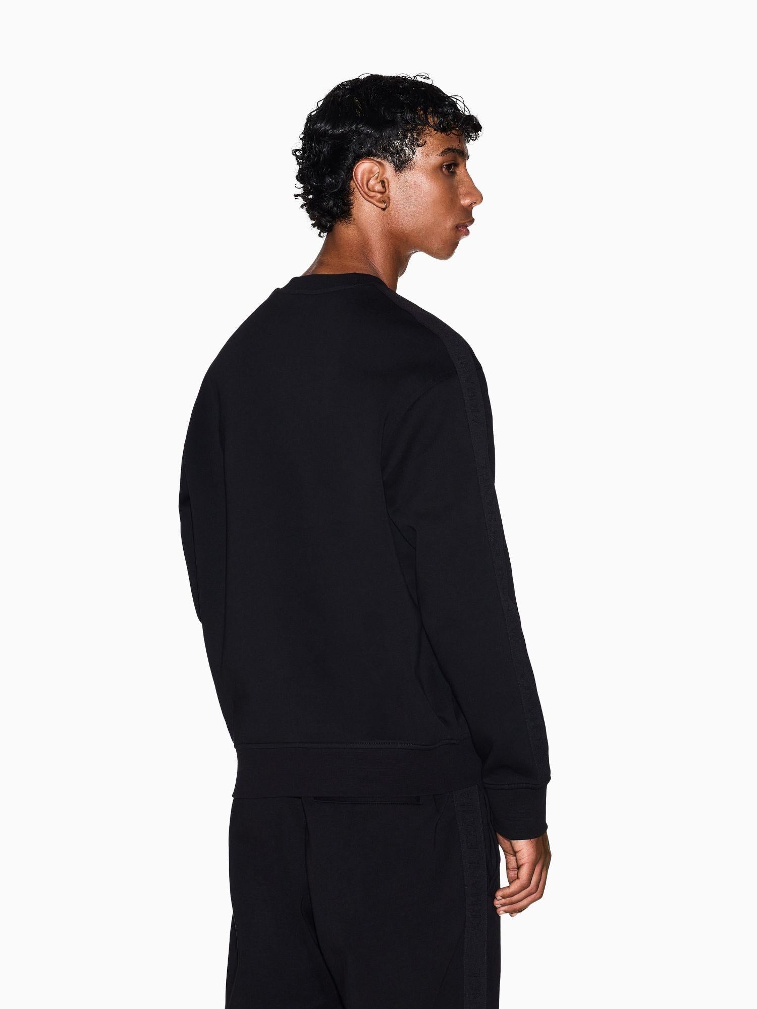 Armani Exchange Felpa Girocollo con Bande Logate Uomo Nera XM001296 AF10818 UC001 ARMANI EXCHANGE 