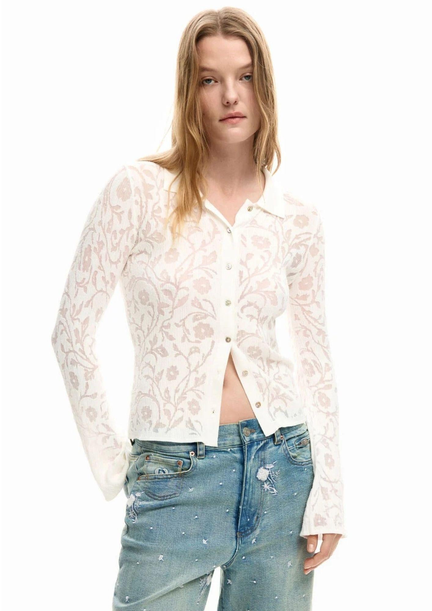 Desigual Camicia Donna Lisboa Bianca 26SWTF09 1001 DESIGUAL 