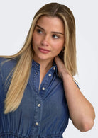 Only Abito Donna Charis Blu Denim Scuro 15363971 Dark Blue Denim ONLY 