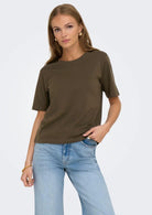 Jacqueline De Yong T-Shirt Donna Rex Marrone Ardesia 15344612 Slate Black JACQUELINE DE YONG 