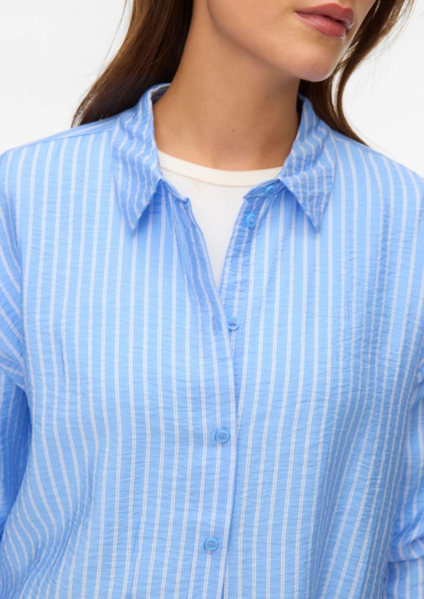 Vero Moda Camicia Donna Kaja Blue Sandra Linee Bianche 10340687 Vista Blue Sandra VERO MODA 