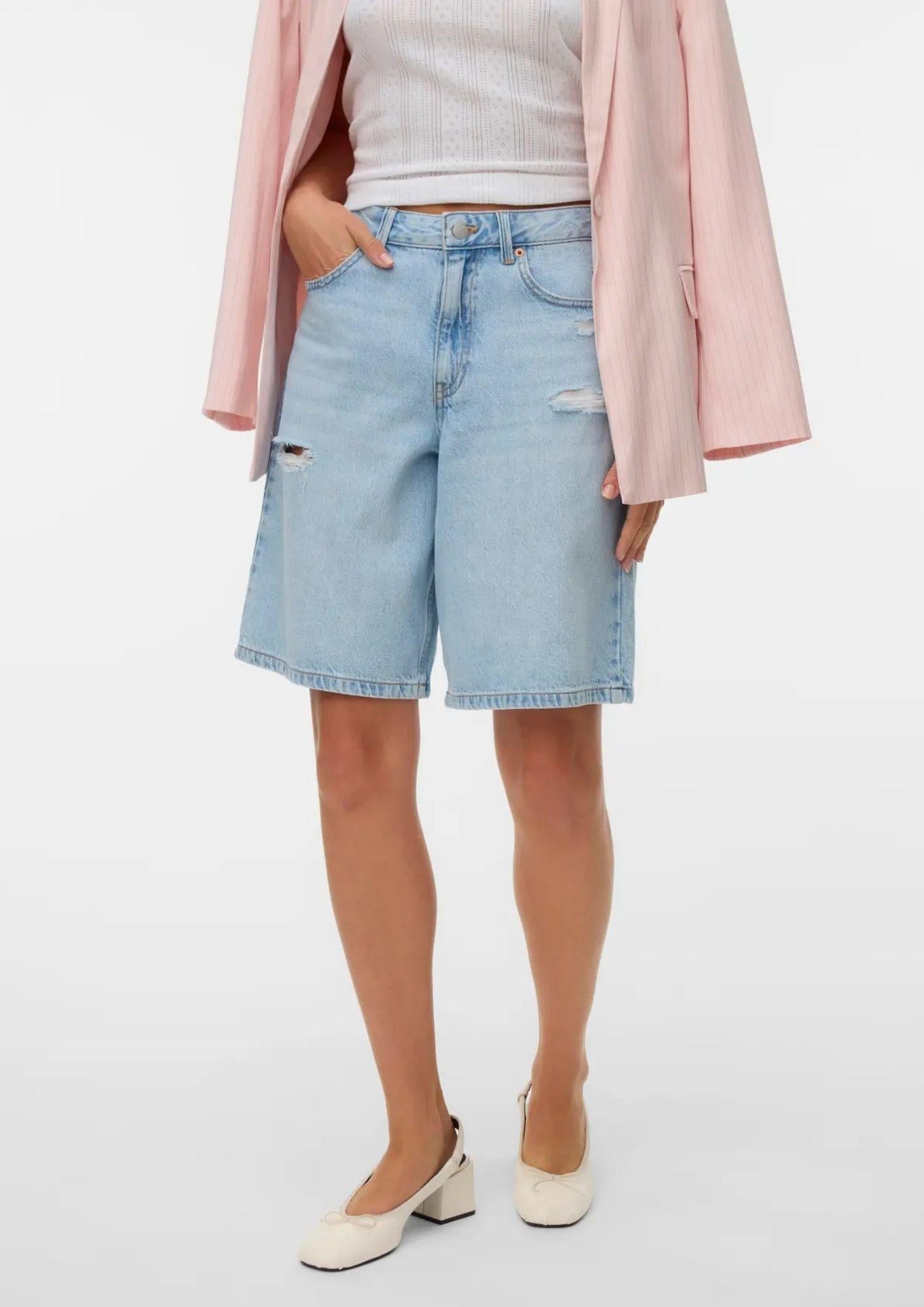 Vero Moda Bermuda Donna Blu Chiaro Denim 10342092 Light Blue Denim VERO MODA 