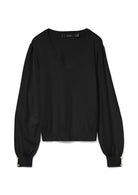 Vero Moda Pullover Donna Hollycaris Nero 10310578 Black W. GOLD BUTTONS VERO MODA 