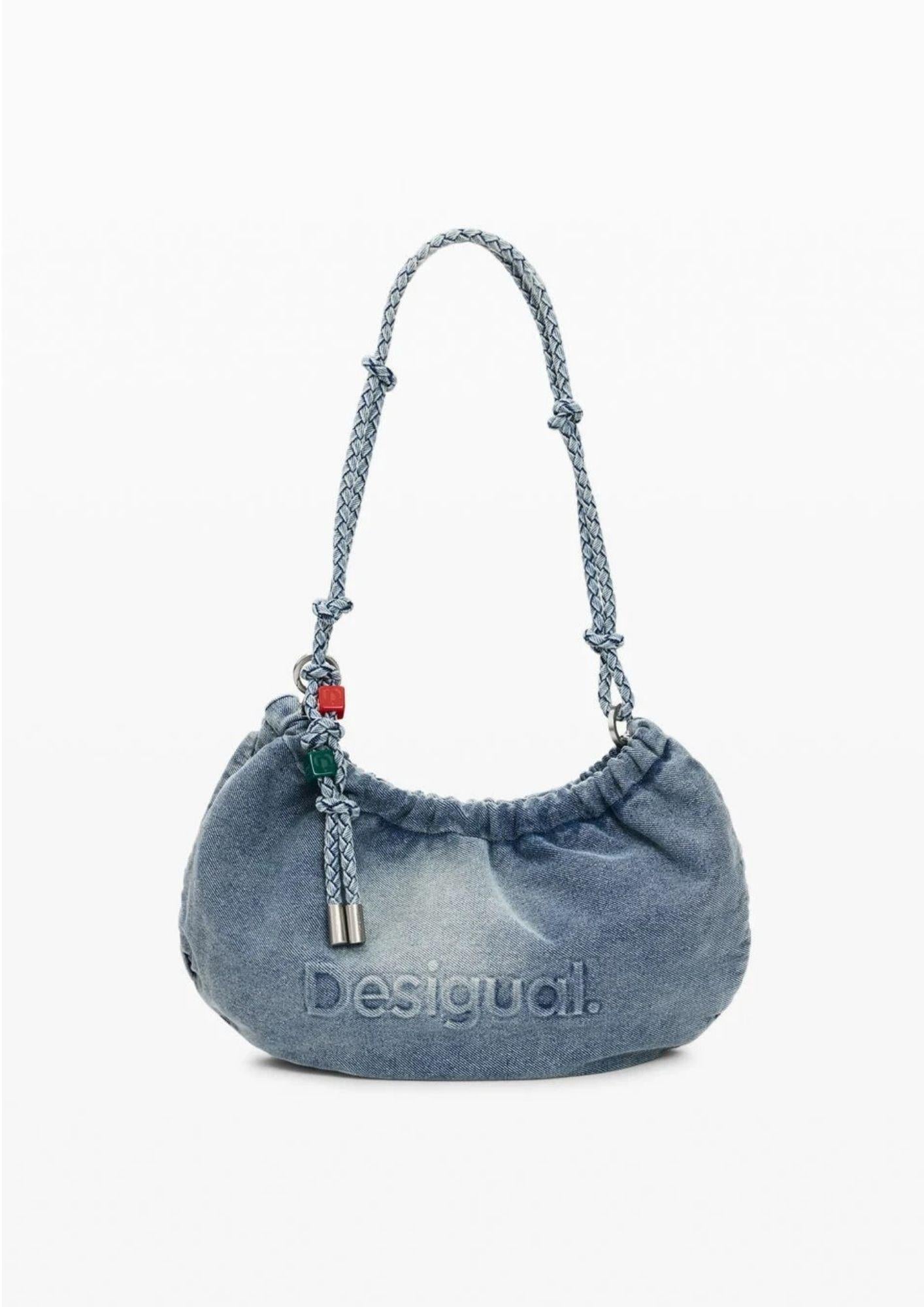 Desigual Borsa Donna Bag Half Logo Denim Waverly Blu Denim Chiaro 26SAXD05 5005 DESIGUAL 