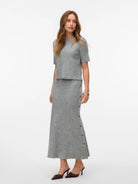 Vero Moda VMSALLY Gonna midi Donna Light Grey Melange 10334898 Light Grey Melange VERO MODA 