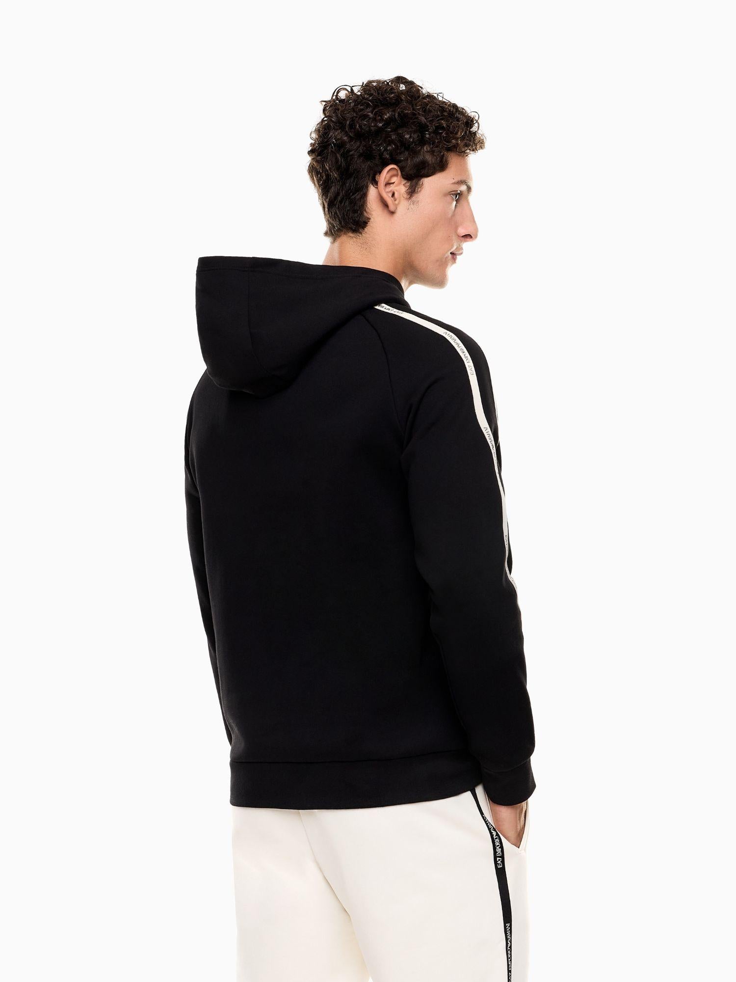 EA7 Emporio Armani Felpa con cappuccio Logo Series in misto cotone Uomo Nero 7M000972 AF10377 UC001 EA7 EMPORIO ARMANI 