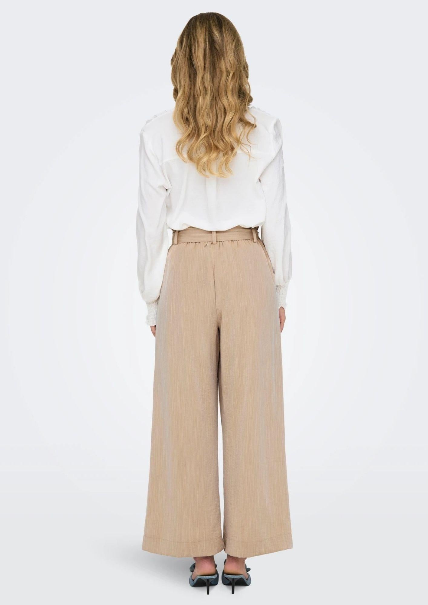 Only Pantalone Donna Marsa Beige Safari 15269628 Safari MELANGE ONLY 