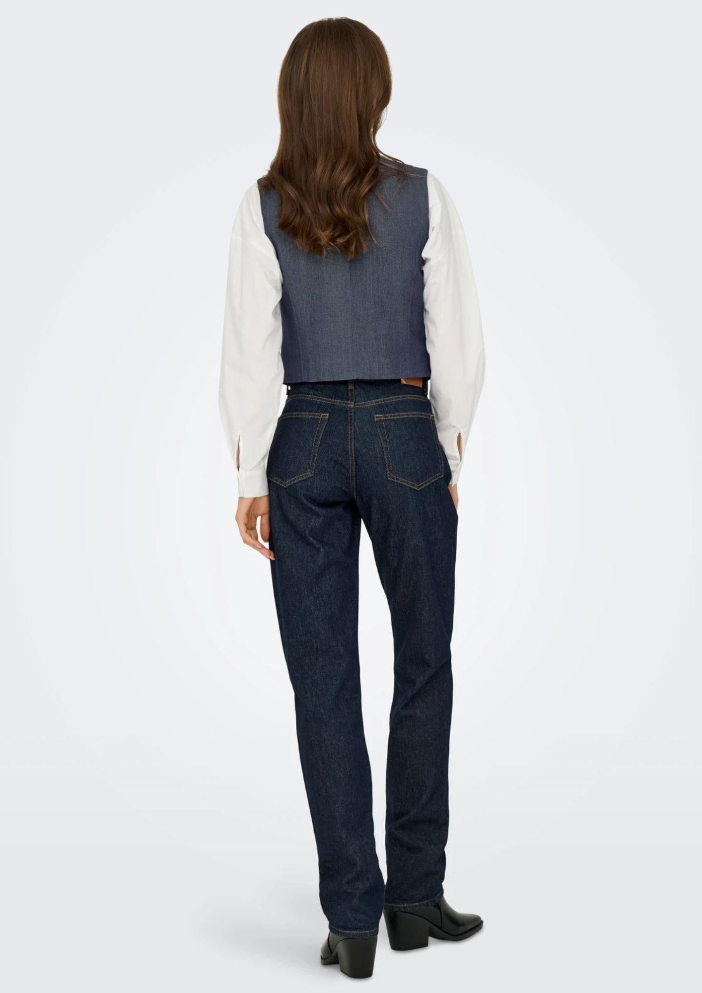 Jacqueline De Yong Gilet Donna Anthony Blu Denim 15358634 Dark Blue Denim JACQUELINE DE YONG 