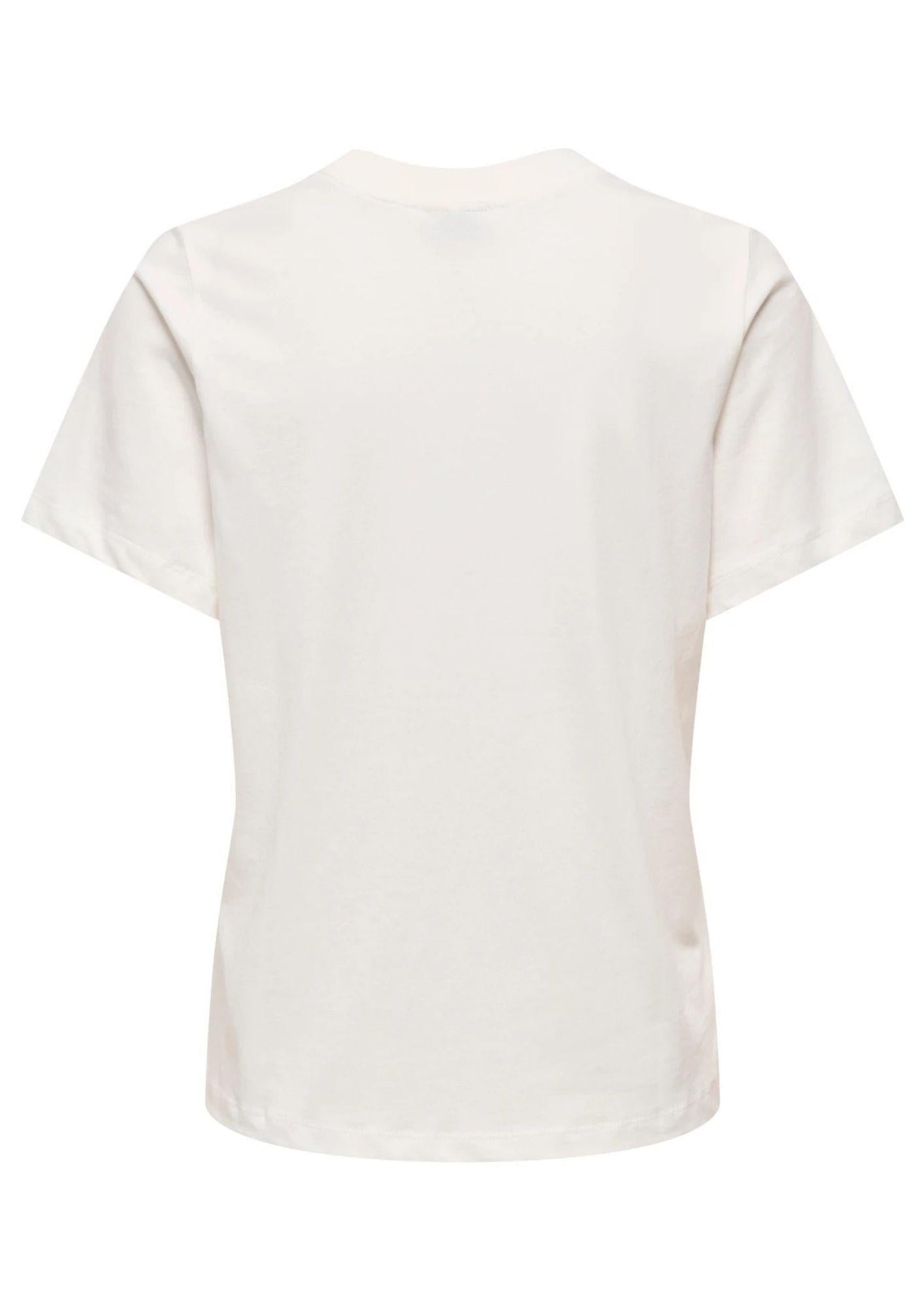 Jacqueline De Yong T-Shirt Donna Pisa Bianca con Limone 15298612 Cloud Dancer LEMON JACQUELINE DE YONG 