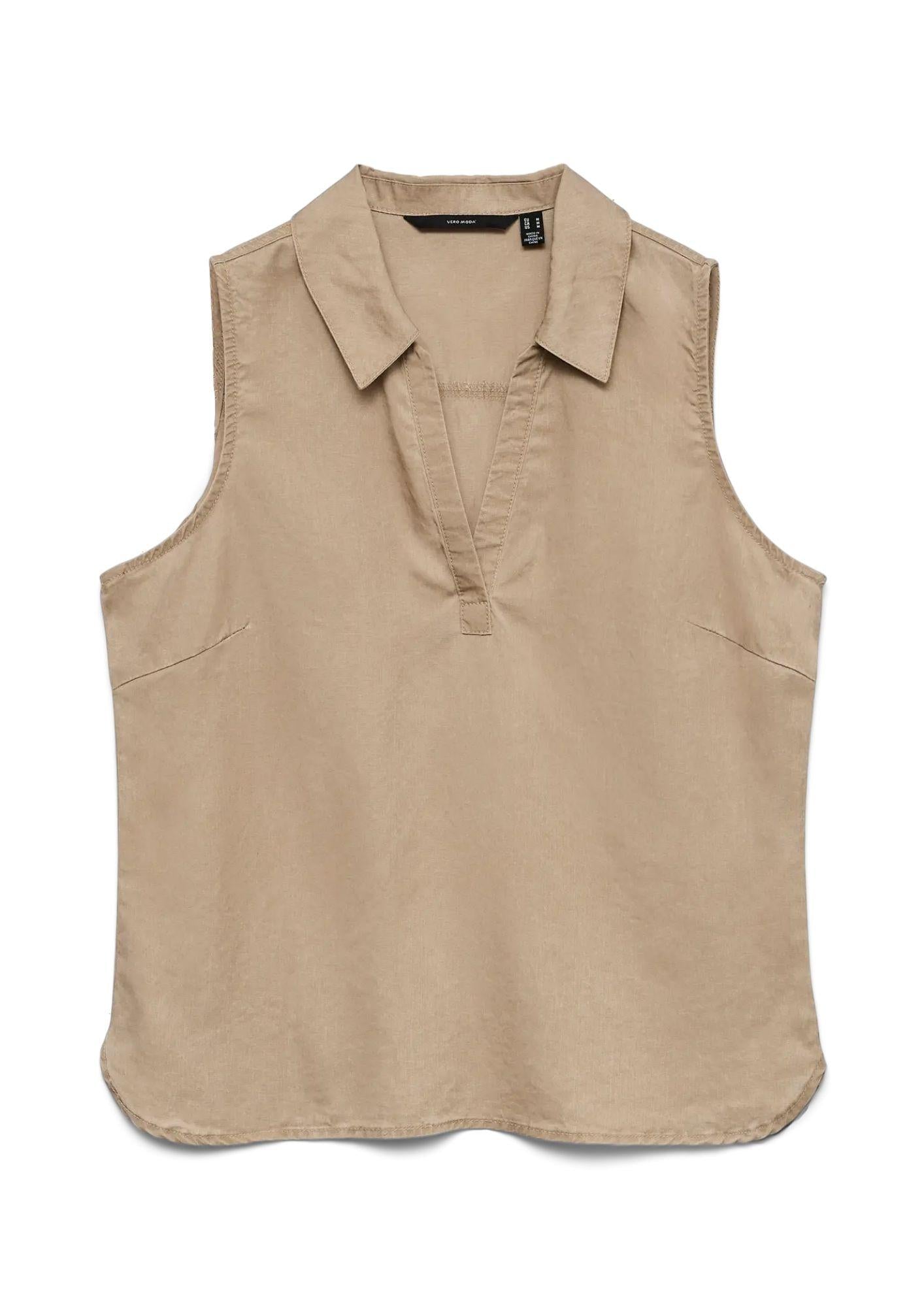 Vero Moda Top Donna Harper Beige 10283751 Silver Mink VERO MODA 
