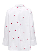 Only Camicia Donna New Bianca Cuori Rossi 15283743 Bright White HEART ONLY 