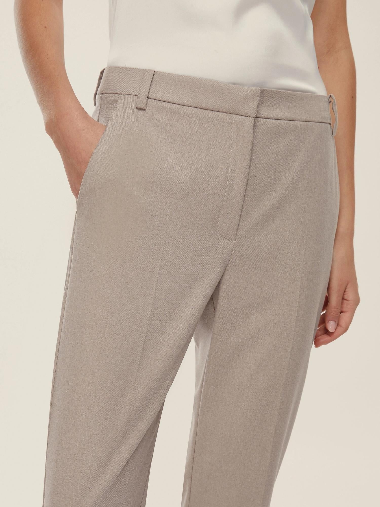 Emme Marella Pantalone slim fit in flanella Donna Calcio Sabbia 2525136281200 002 EMME MARELLA 