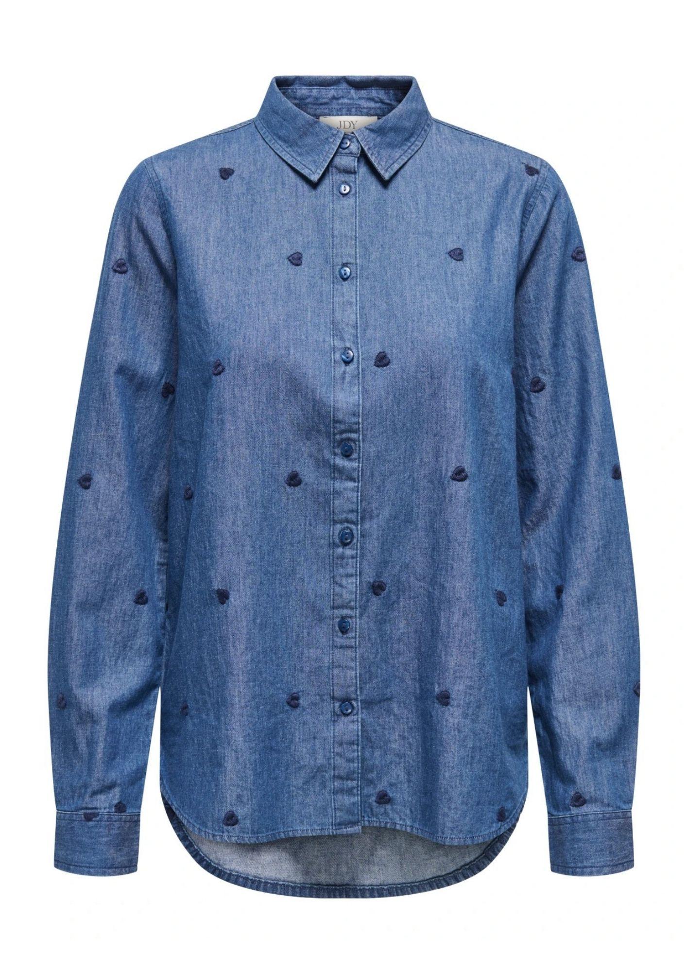 Jacqueline De Yong Camicia Donna Love Blu Medio Denim 15363999 Medium Blue Denim HEART EMBR JACQUELINE DE YONG 
