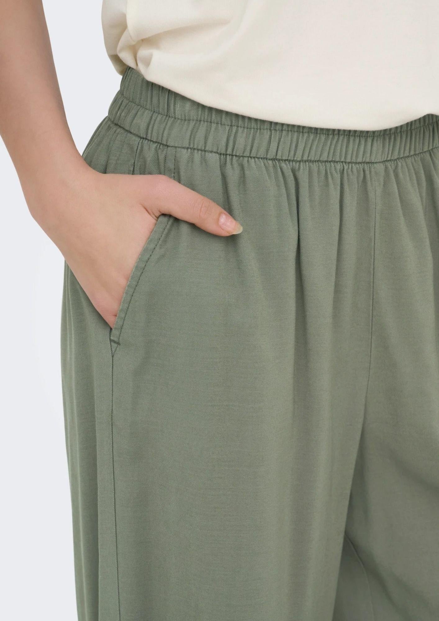 Only Pantalone Donna Aris Verde Oliva 15337956 Smokey Olive ONLY 