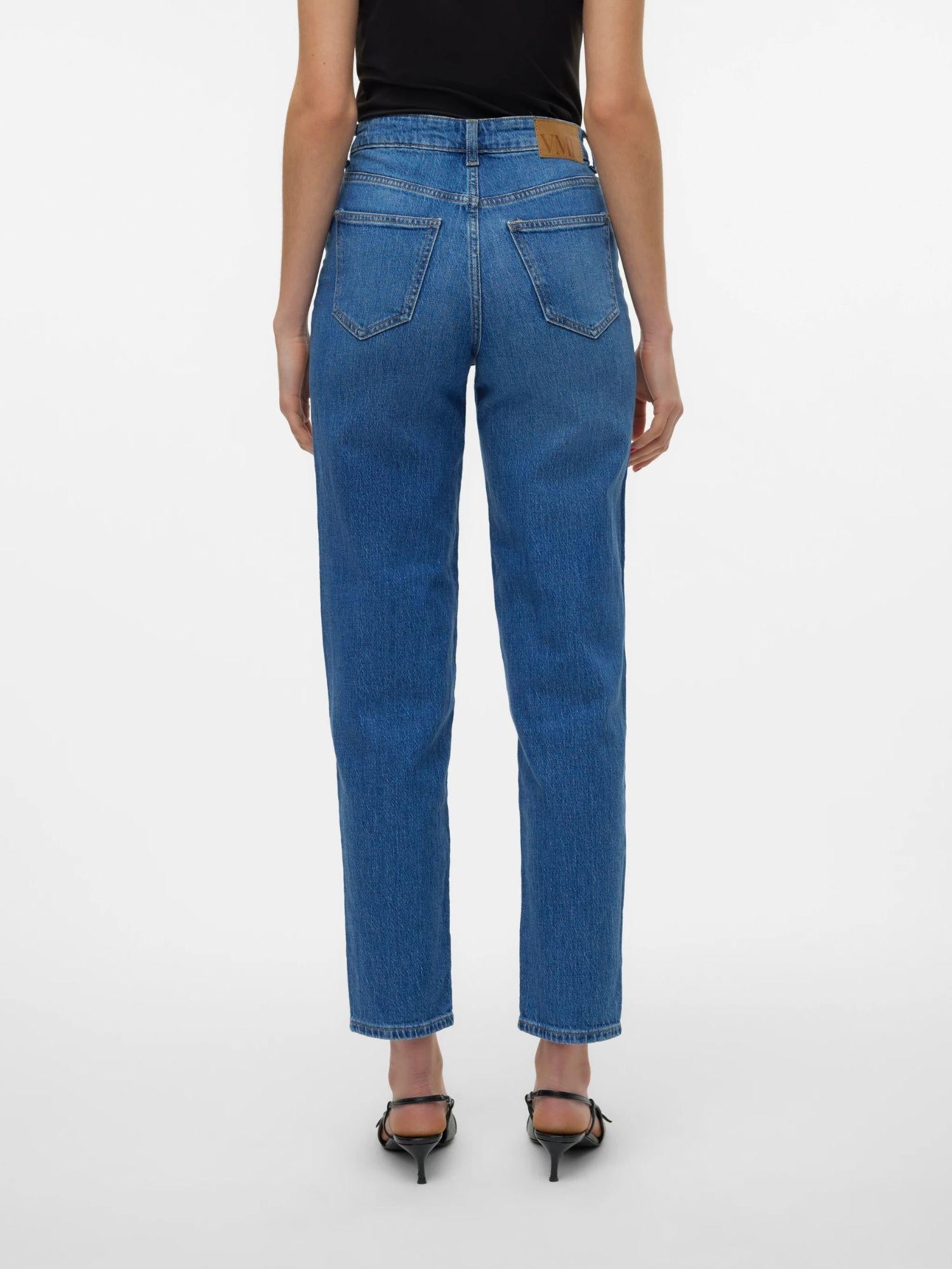 Vero Moda VMTESSA Vita alta Mom Fit Jeans Donna Medium Blue Denim 10297655 Medium Blue Denim VERO MODA 
