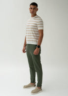 Rihunik Maglia Uomo Tom Marine Stripes Bianca RIMA337KT F0229 111 RIHUNIK 