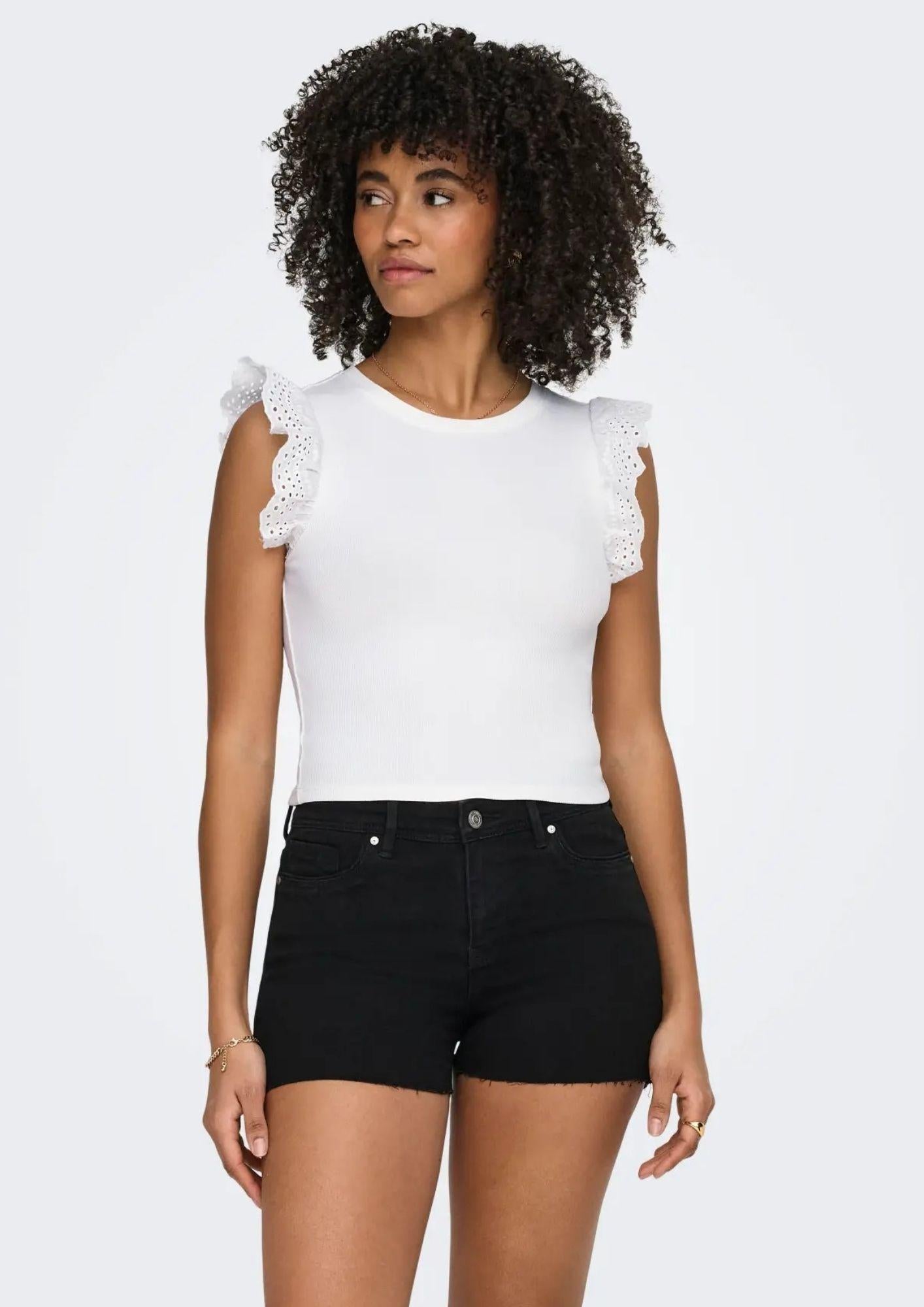 Only Top Donna Mathilda Bianco 15308890 Cloud Dancer ONLY 