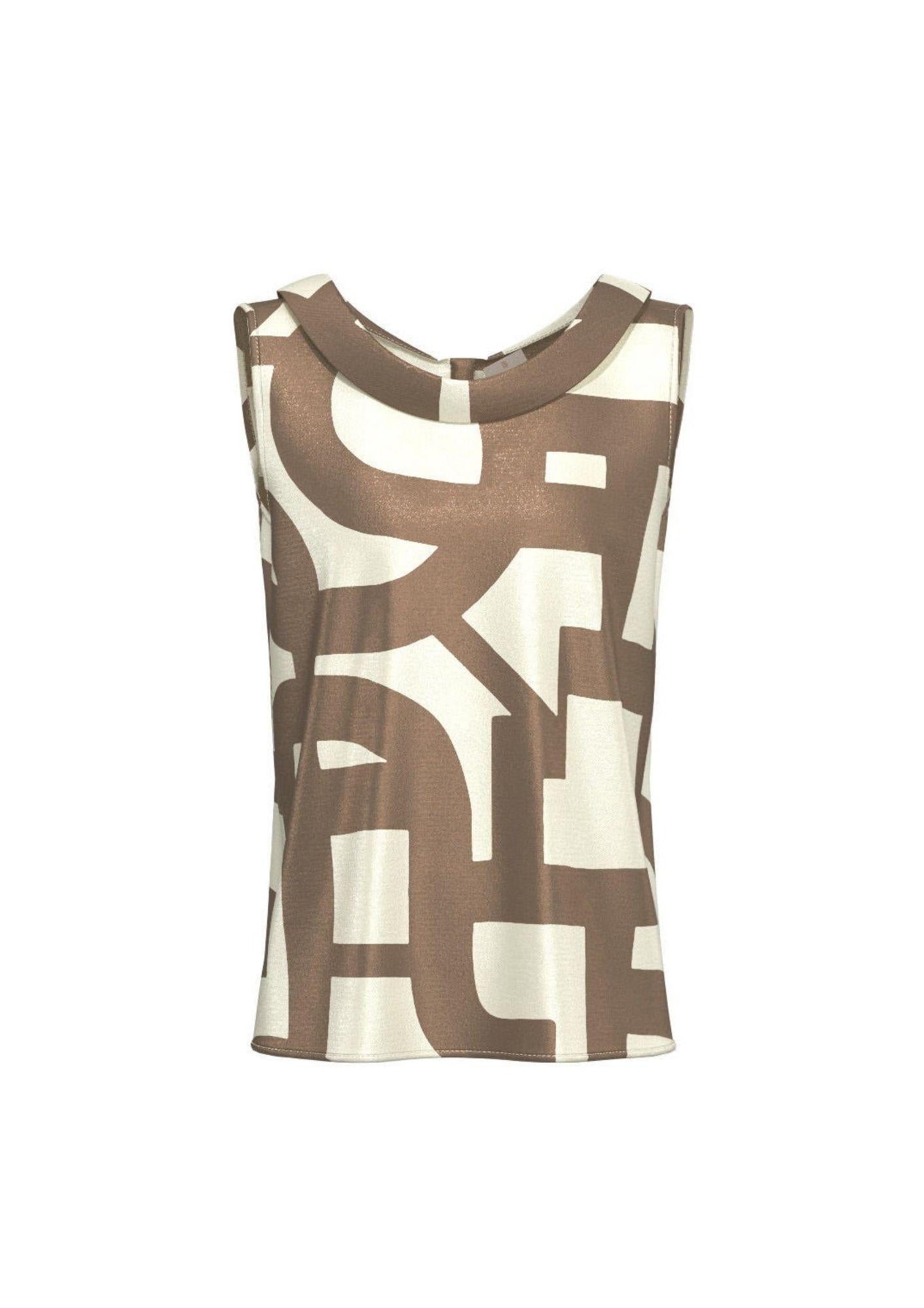 Emme Marella Top Donna Emmgommoso Tortora Geometrico 2615161142200 006 EMME MARELLA 