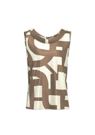 Emme Marella Top Donna Emmgommoso Tortora Geometrico 2615161142200 006 EMME MARELLA 