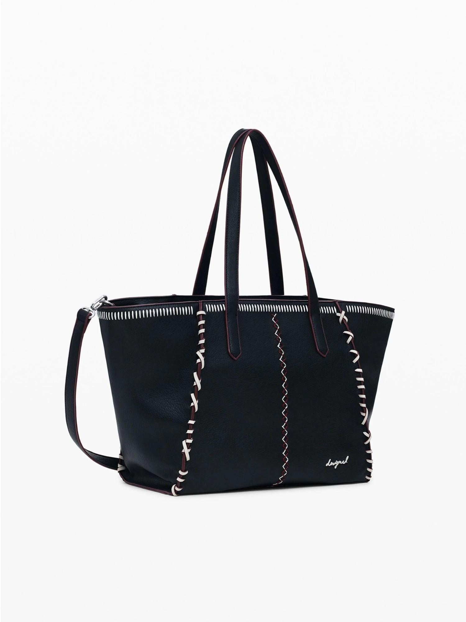 Desigual Borsa shopper grande con cuciture Donna Nero 25WAXP95 2000 DESIGUAL 