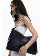 Desigual Borsa effetto pelle ricamata media Donna Nero 25WAXPA0 2000 DESIGUAL 