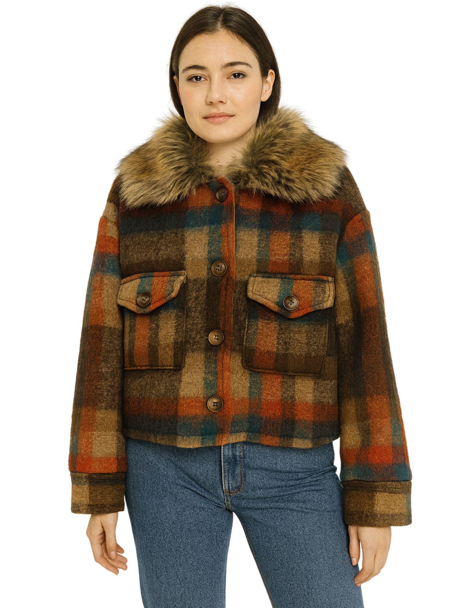 Michela Tasca Giubbino Donna a Quadri Caffè 5631 QUADRI CAFFE MICHELA TASCA 