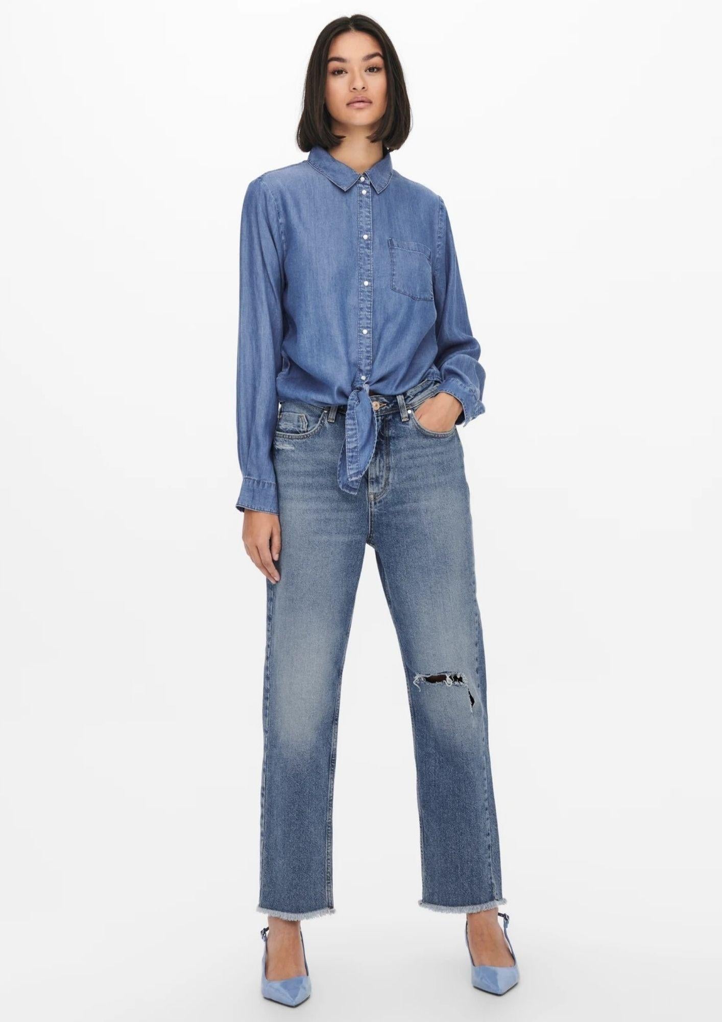 Jacqueline De Yong Camicia Donna Jasper Blu Medio Denim 15252957 Medium Blue Denim JACQUELINE DE YONG 