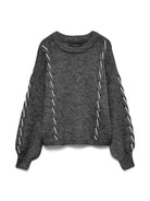 Vero Moda VMILINA Maglione Donna Dark Grey Melange 10334866 Dark Grey Melange VERO MODA 
