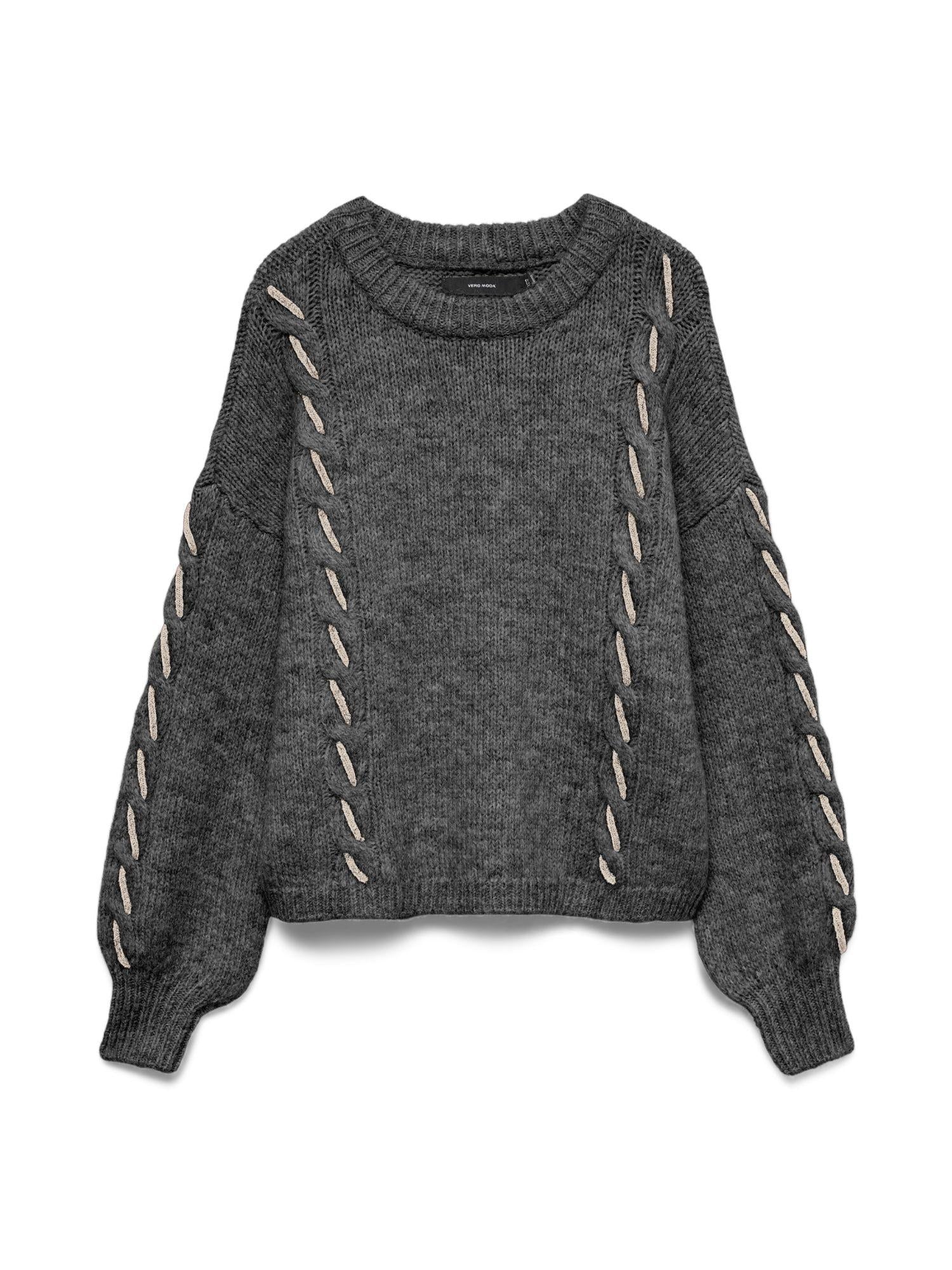 Vero Moda VMILINA Maglione Donna Dark Grey Melange 10334866 Dark Grey Melange VERO MODA 